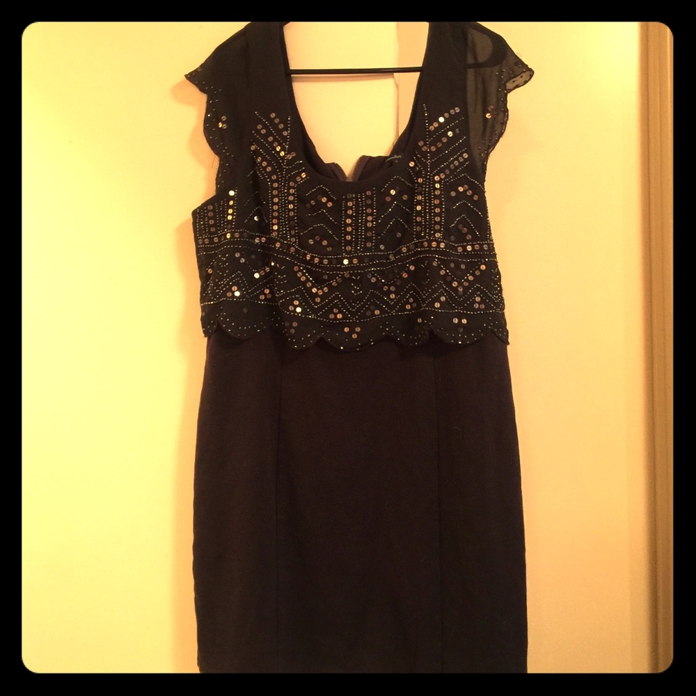 Elegant Black Embellished Dress
